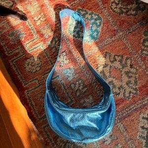 Rare! COS Blue Metallic Crescent Shoulder Bag